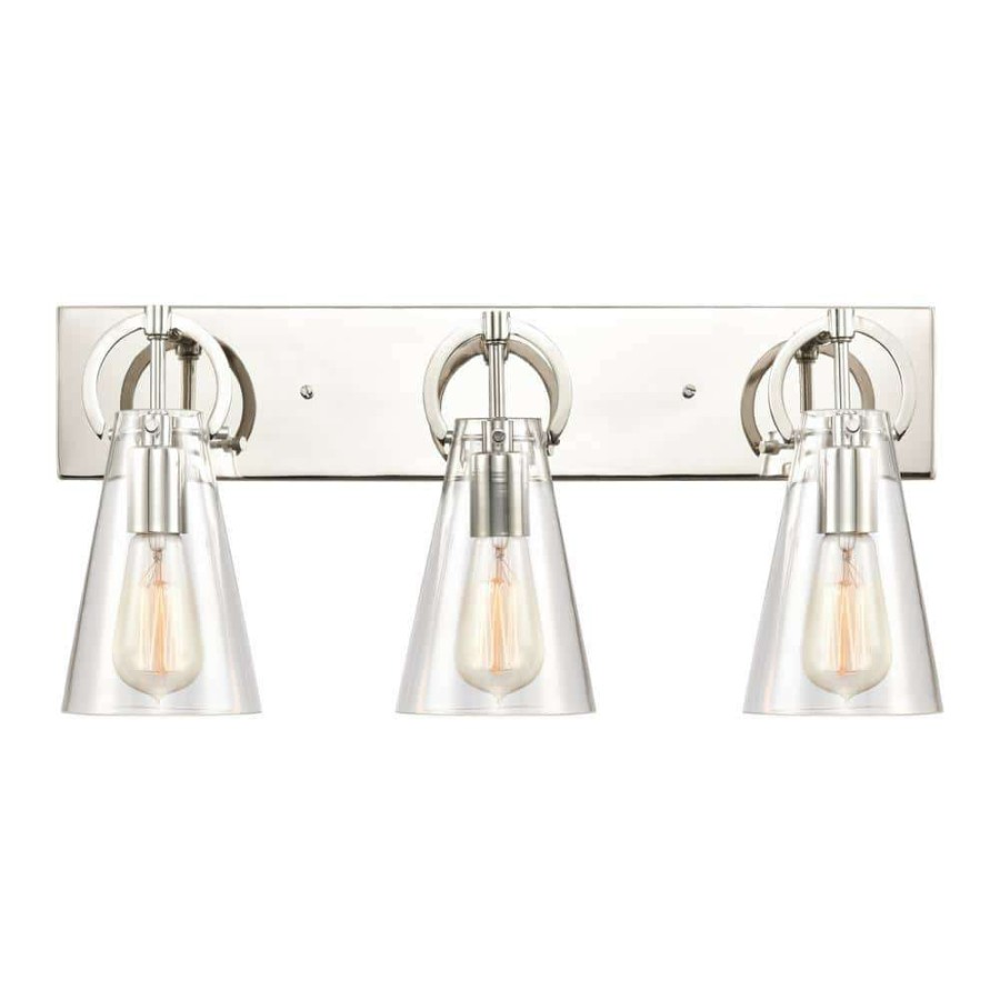 Vanity Lighting * | Gabby 23 In. 3-Light Polished Nickel Vanity Light By Titan Lighting