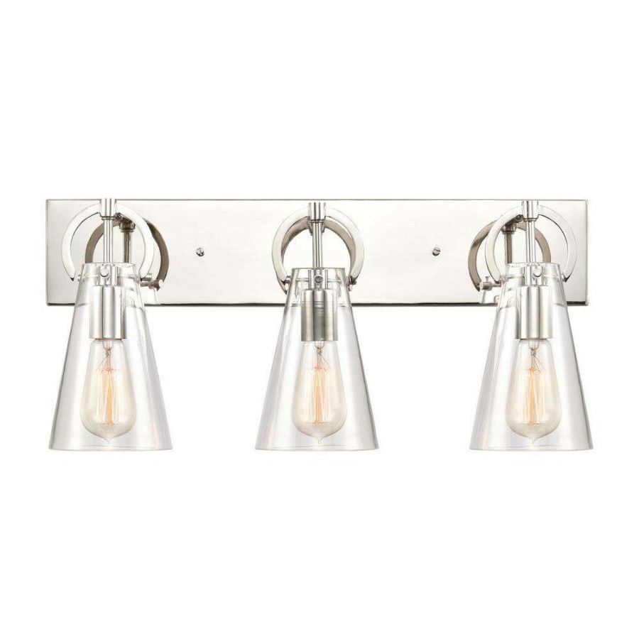 Vanity Lighting * | Gabby 23 In. 3-Light Polished Nickel Vanity Light By Titan Lighting