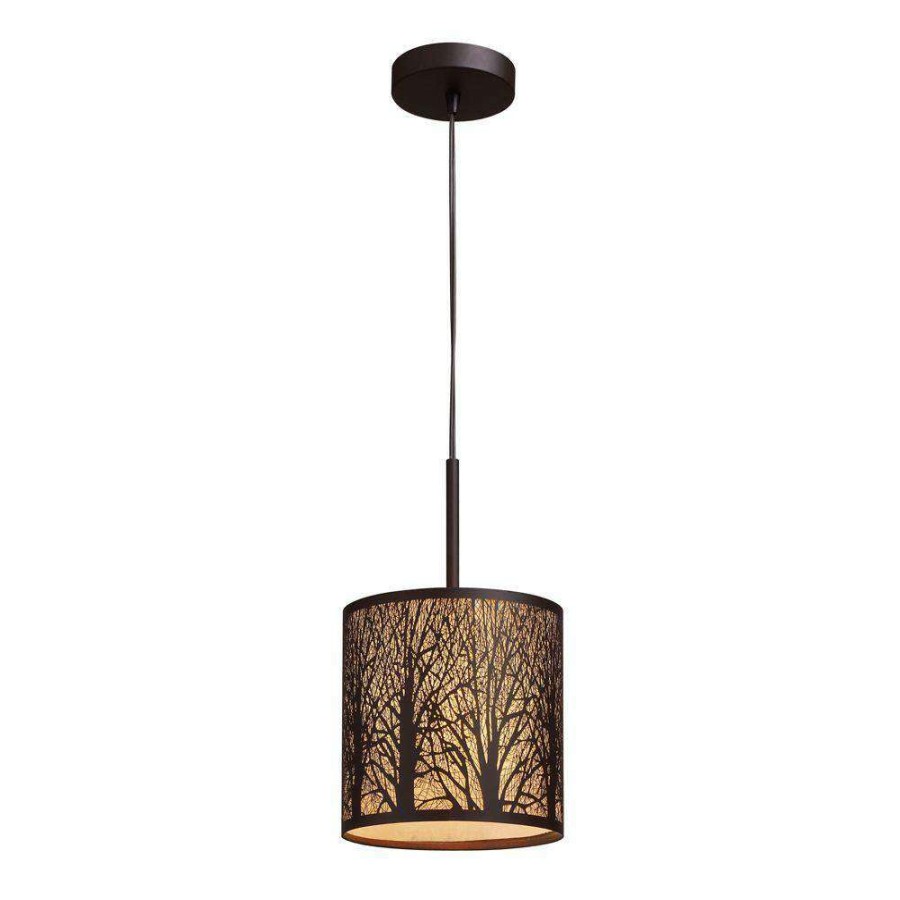 Pendant Lights * | Woodland Sunrise 1-Light Aged Bronze Pendant By Titan Lighting