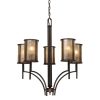 Chandeliers * | Barringer 5-Light Aged Bronze Chandelier With Tan Mica Shades By Titan Lighting