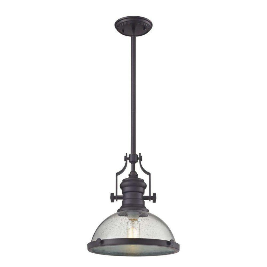 Pendant Lights * | Chadwick 1-Light Oil-Rubbed Bronze Pendant By Titan Lighting