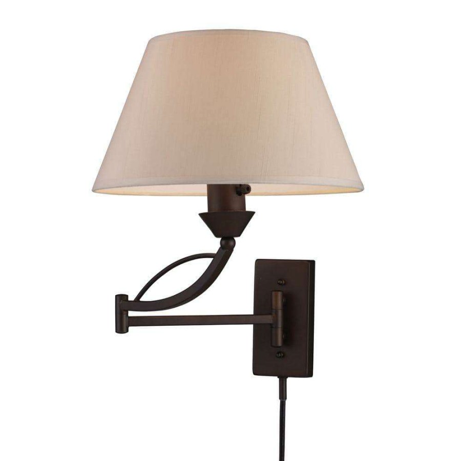 Lamps * | Elysburg 1-Light Aged Bronze Swing Arm Wall-Mount By Titan Lighting