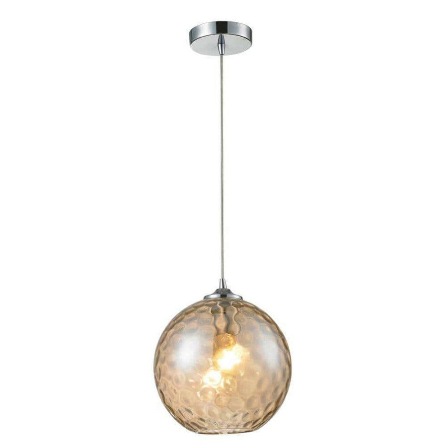 Pendant Lights * | Watersphere 1-Light Polished Chrome Ceiling Mount Pendant By Titan Lighting