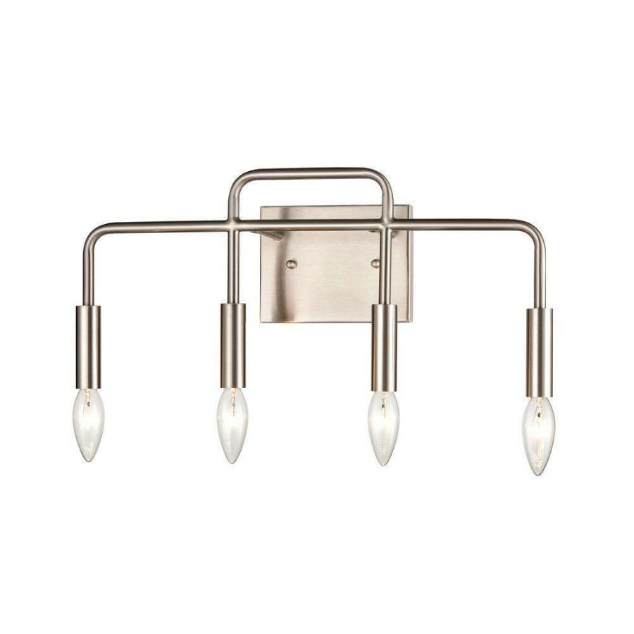 Vanity Lighting * | 18.5 In. 4 Light Brushed Nickel Vanity Light By Titan Lighting