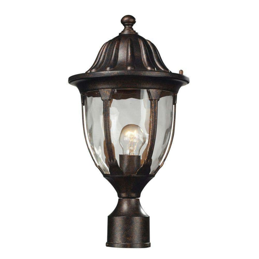 Outdoor Lighting * | Glendale 1-Light Outdoor Regal Bronze Post Light By Titan Lighting