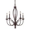 Chandeliers * | Medford 5-Light Oiled Bronze Ceiling Mount Chandelier By Titan Lighting