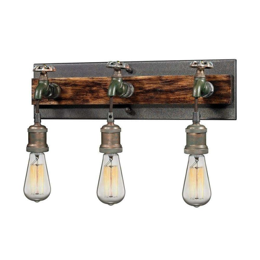 Wall Sconces * | Jonas 3-Light Multi-Tone Weathered Wall Sconce By Titan Lighting