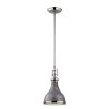 Pendant Lights * | Rutherford 1-Light Polished Nickel/Weathered Zinc Pendant By Titan Lighting