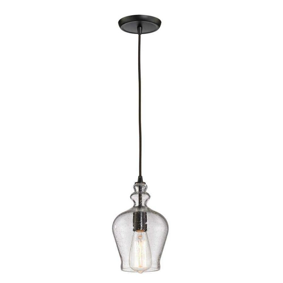 Pendant Lights * | Wycombe Collection 1-Light Oil-Rubbed Bronze Mini Pendant By Titan Lighting