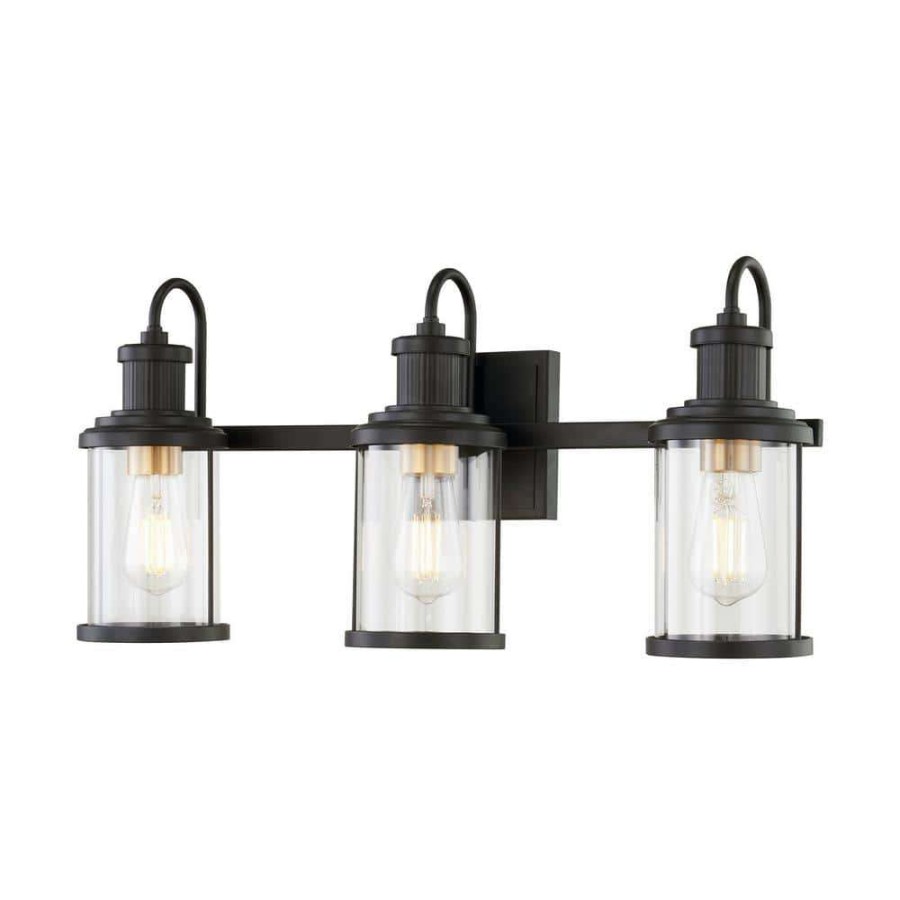 Vanity Lighting * | Millburn 24 In. 3-Light Matte Black Vanity Light By Titan Lighting