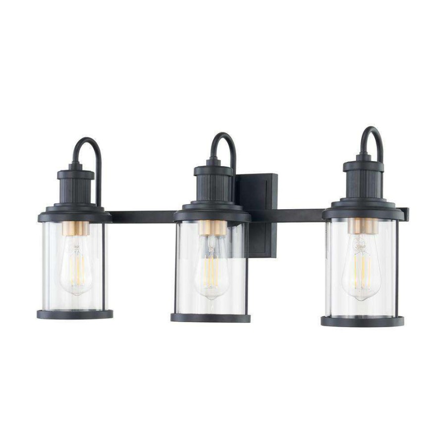 Vanity Lighting * | Millburn 24 In. 3-Light Matte Black Vanity Light By Titan Lighting