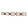 Vanity Lighting * | Pannelli 5-Light Stainless Steel And Hand-Moulded White Alabaster Glass Vanity Light By Titan Lighting