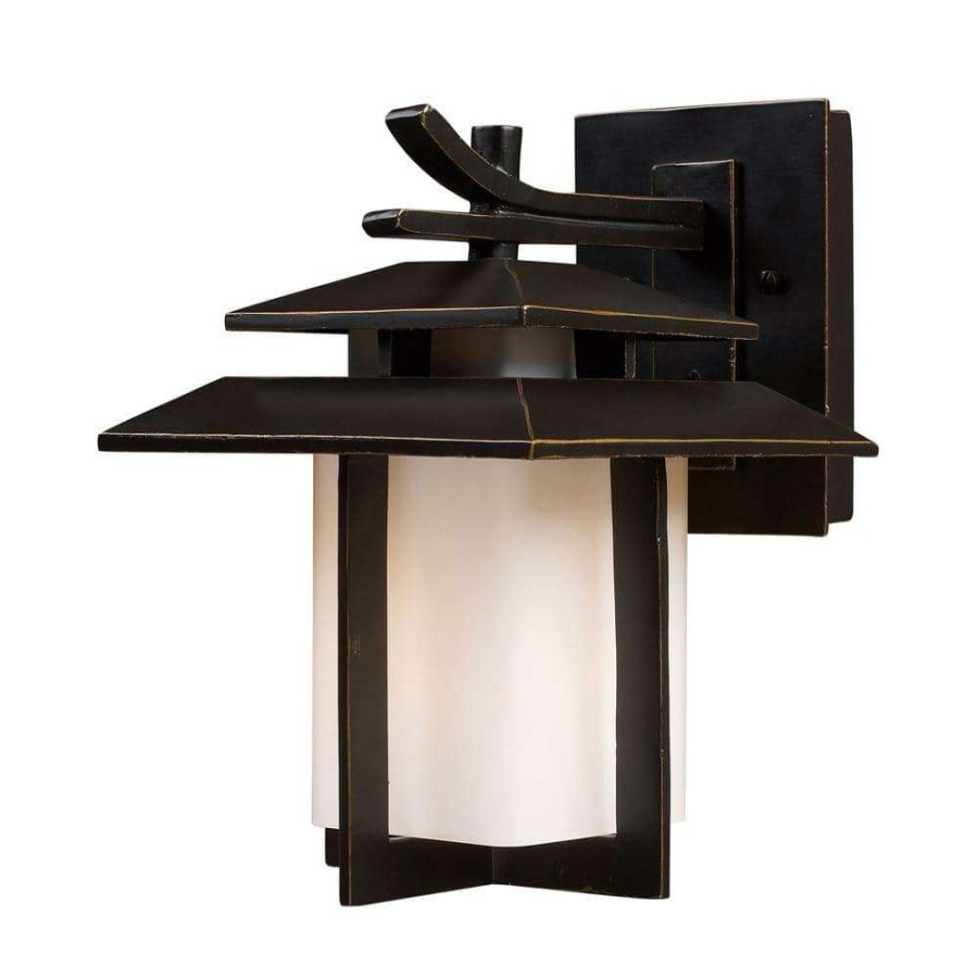 Outdoor Lighting * | Kanso 1-Light Led Hazelnut Bronze Outdoor Wall Mount Sconce By Titan Lighting