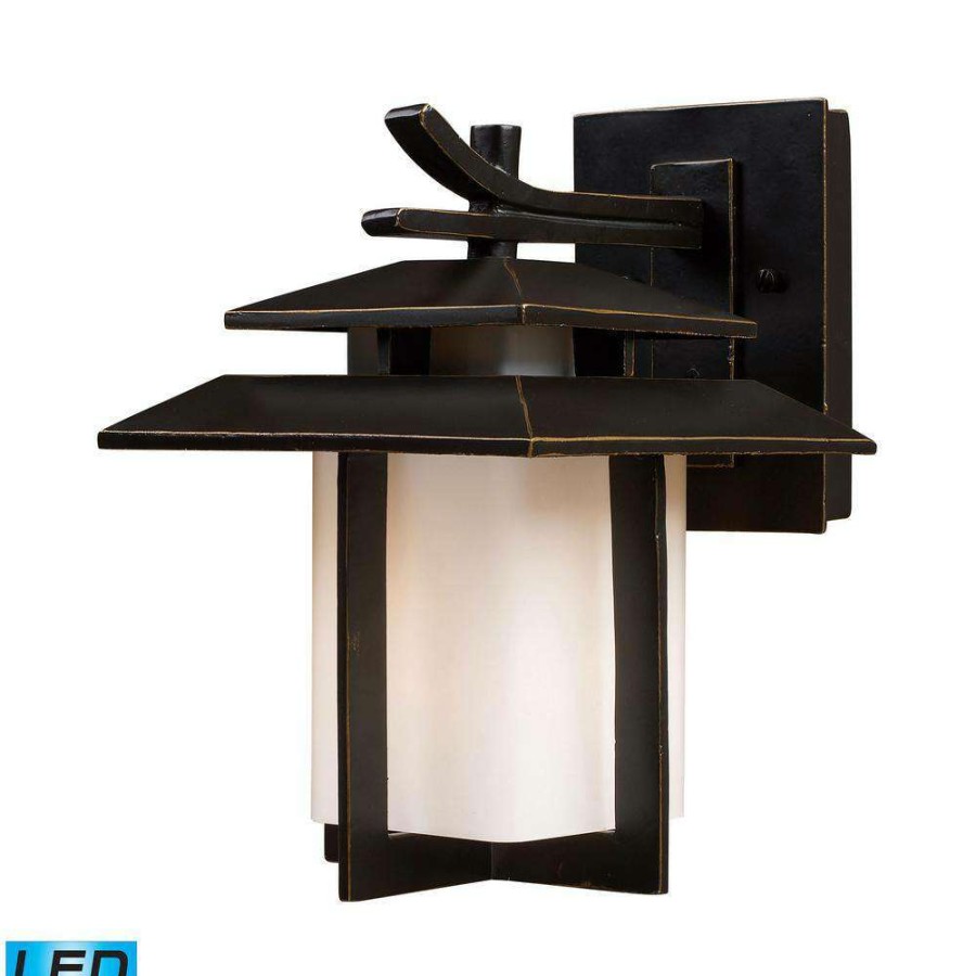 Outdoor Lighting * | Kanso 1-Light Led Hazelnut Bronze Outdoor Wall Mount Sconce By Titan Lighting