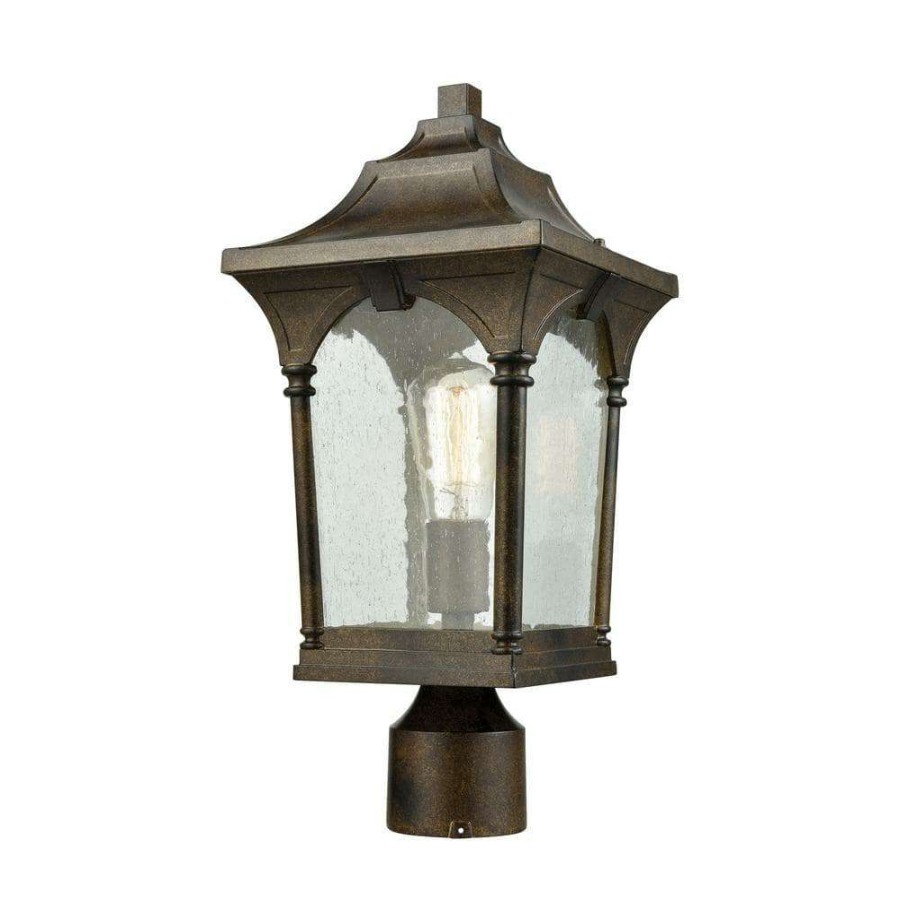 Outdoor Lighting * | Loringdale 1-Light Outdoor Hazelnut Bronze Post Light By Titan Lighting