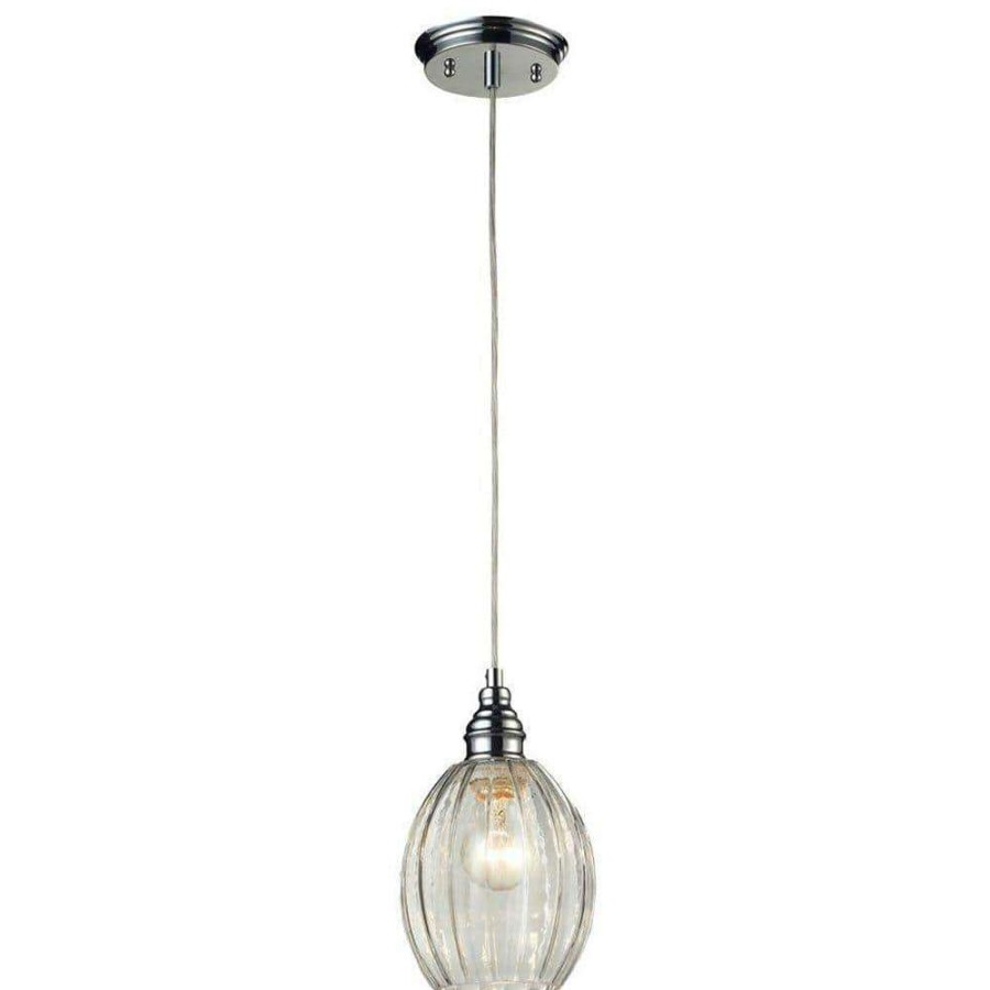 Pendant Lights * | Danica 1-Light Polished Chrome Ceiling Mount Pendant By Titan Lighting