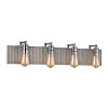 Vanity Lighting * | Corrugated Steel 4-Light Weathered Zinc And Polished Nickel Vanity Light By Titan Lighting