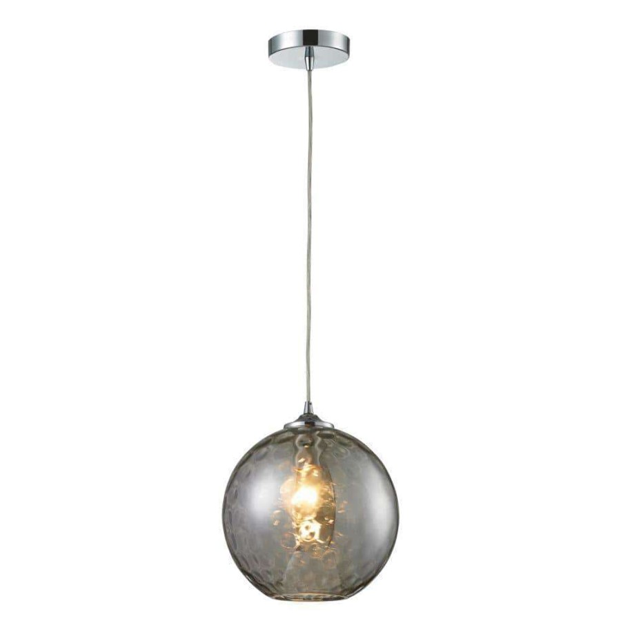 Pendant Lights * | Watersphere 1-Light Polished Chrome Ceiling Mount Pendant By Titan Lighting