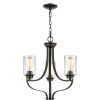 Chandeliers * | 3-Light Oil Rubbed Bronze Chandelier With Glass Shades By Titan Lighting