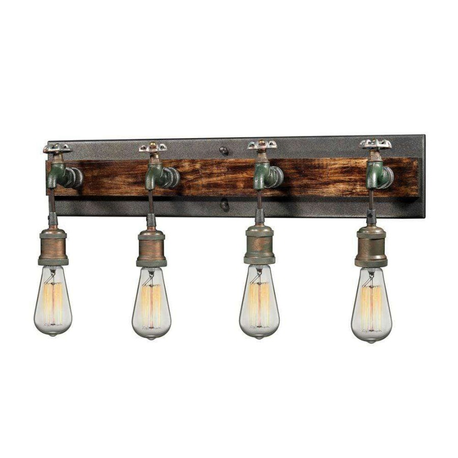 Wall Sconces * | Jonas 4-Light Multi-Tone Weathered Wall Sconce By Titan Lighting