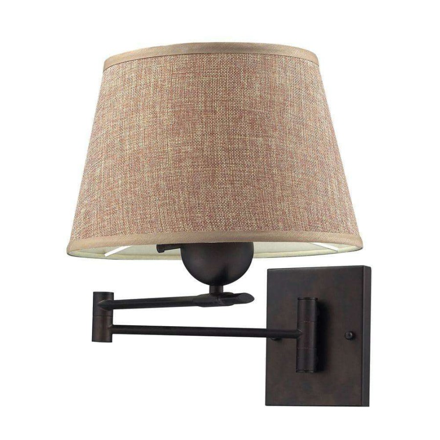 Lamps * | 1-Light Aged Bronze Swing Arm Wall-Mount By Titan Lighting