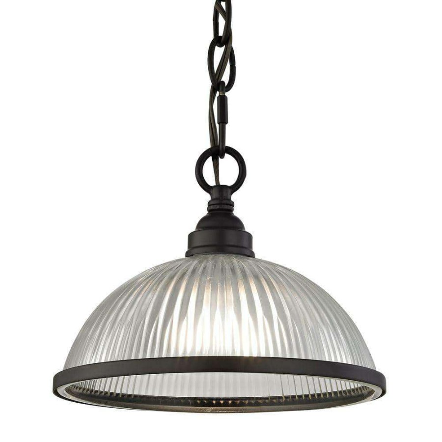 Pendant Lights * | Liberty Park 1-Light Oil-Rubbed Bronze Pendant By Titan Lighting