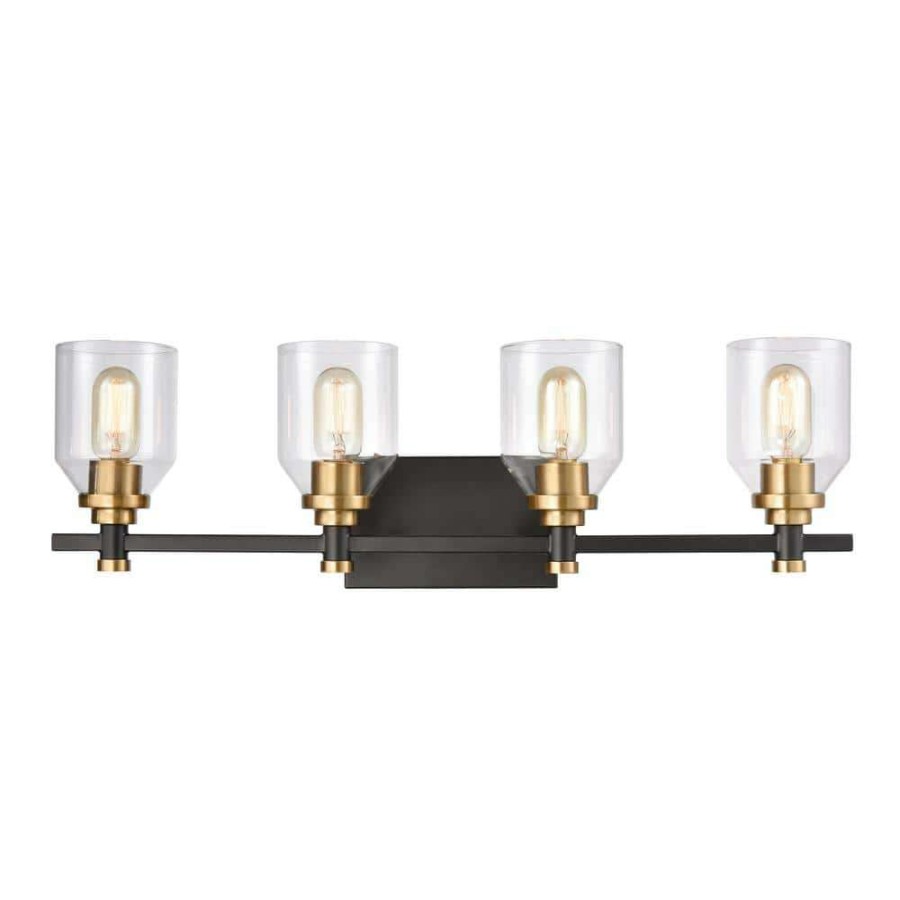 Vanity Lighting * | Cambria 28 In. 4-Light Matte Black Vanity Light By Titan Lighting