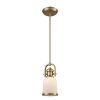 Pendant Lights * | Brooksdale 1-Light Satin Brass With White Glass Pendant By Titan Lighting