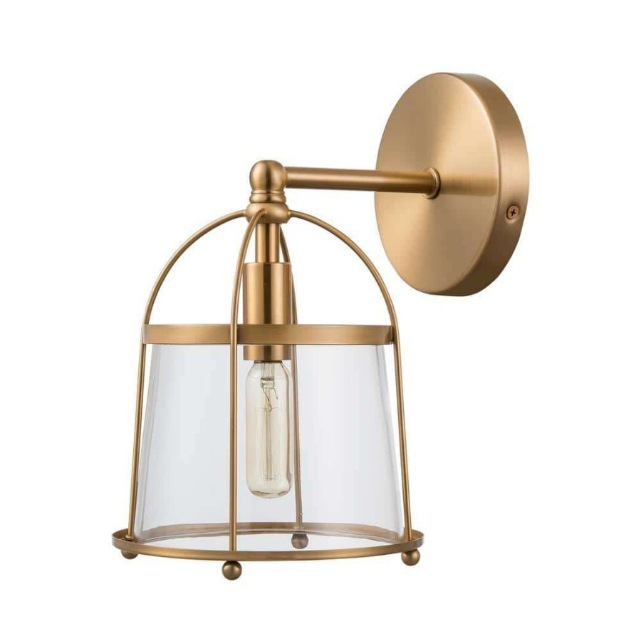 Vanity Lighting * | Merrick 7 In. 1-Light Satin Brass Vanity Light By Titan Lighting