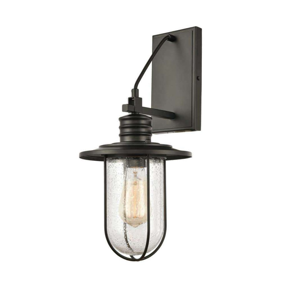 Wall Sconces * | Lakeshore Drive 1-Light Matte Black Wall Sconce By Titan Lighting