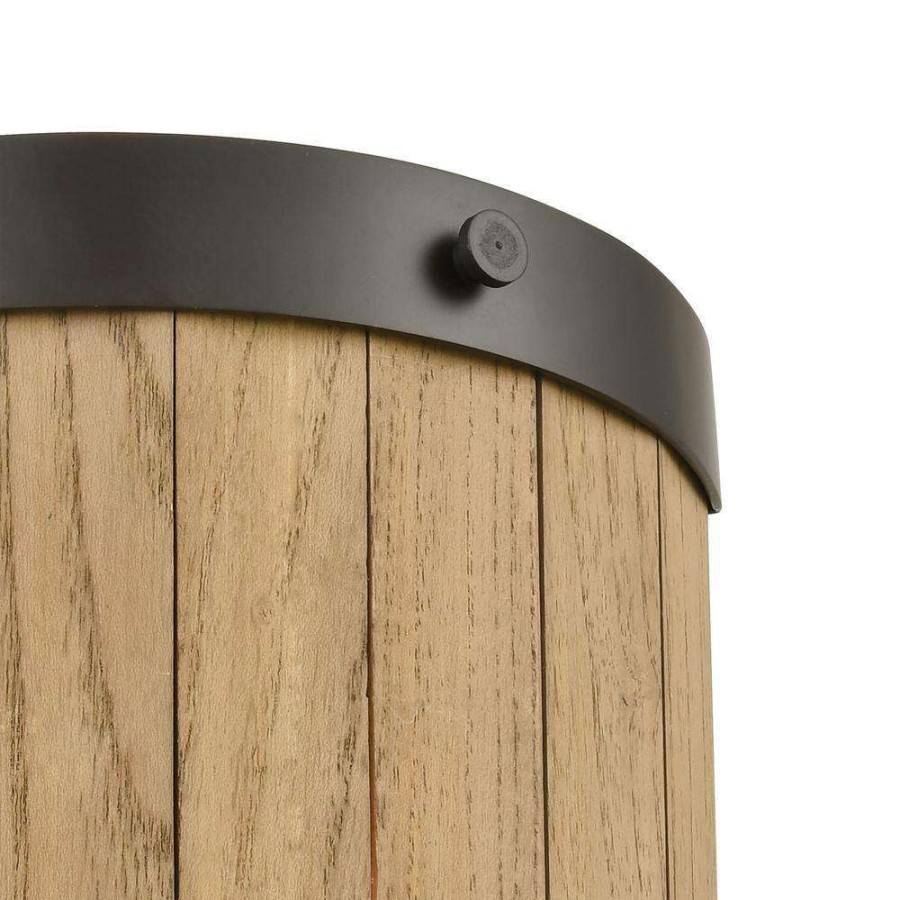 Wall Sconces * | Wooden Barrel 2-Light Oil Rubbed Bronze Wall Sconce By Titan Lighting