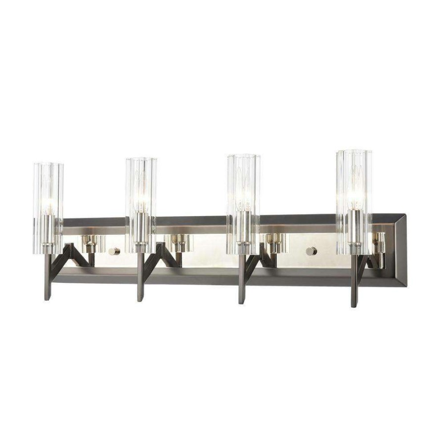 Vanity Lighting * | Aspire 28 In. 4-Light Black Nickel Vanity Light By Titan Lighting