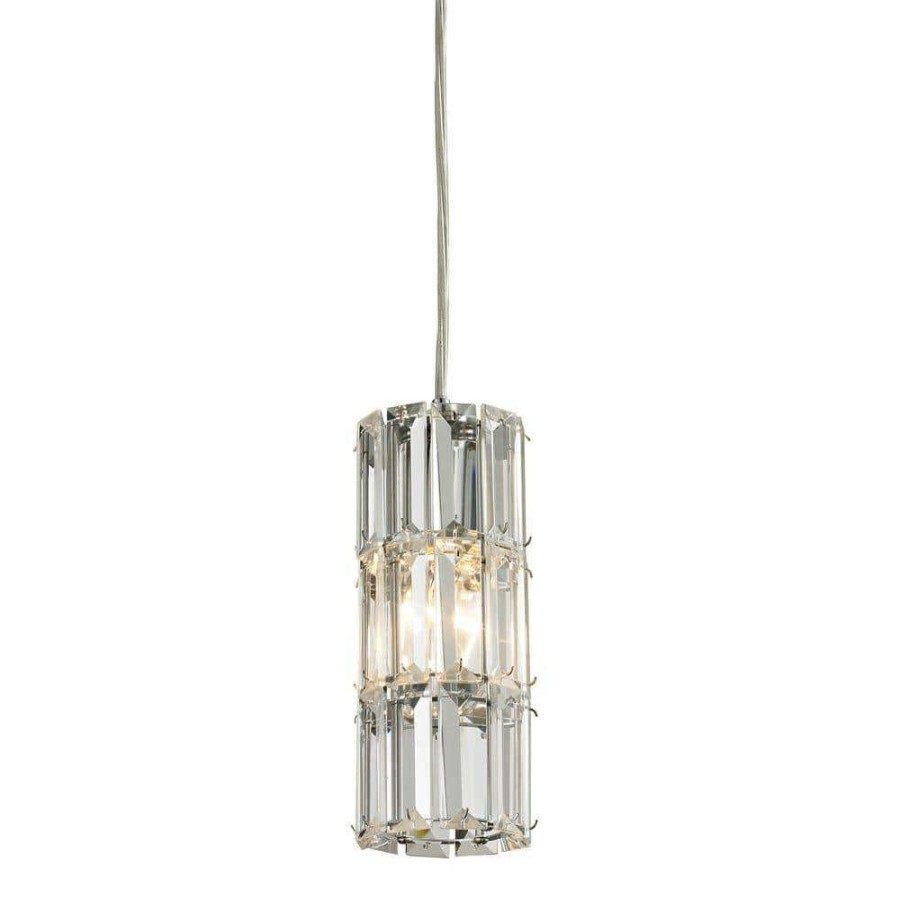 Pendant Lights * | Brussels Collection 1-Light Polished Chrome Mini Pendant By Titan Lighting