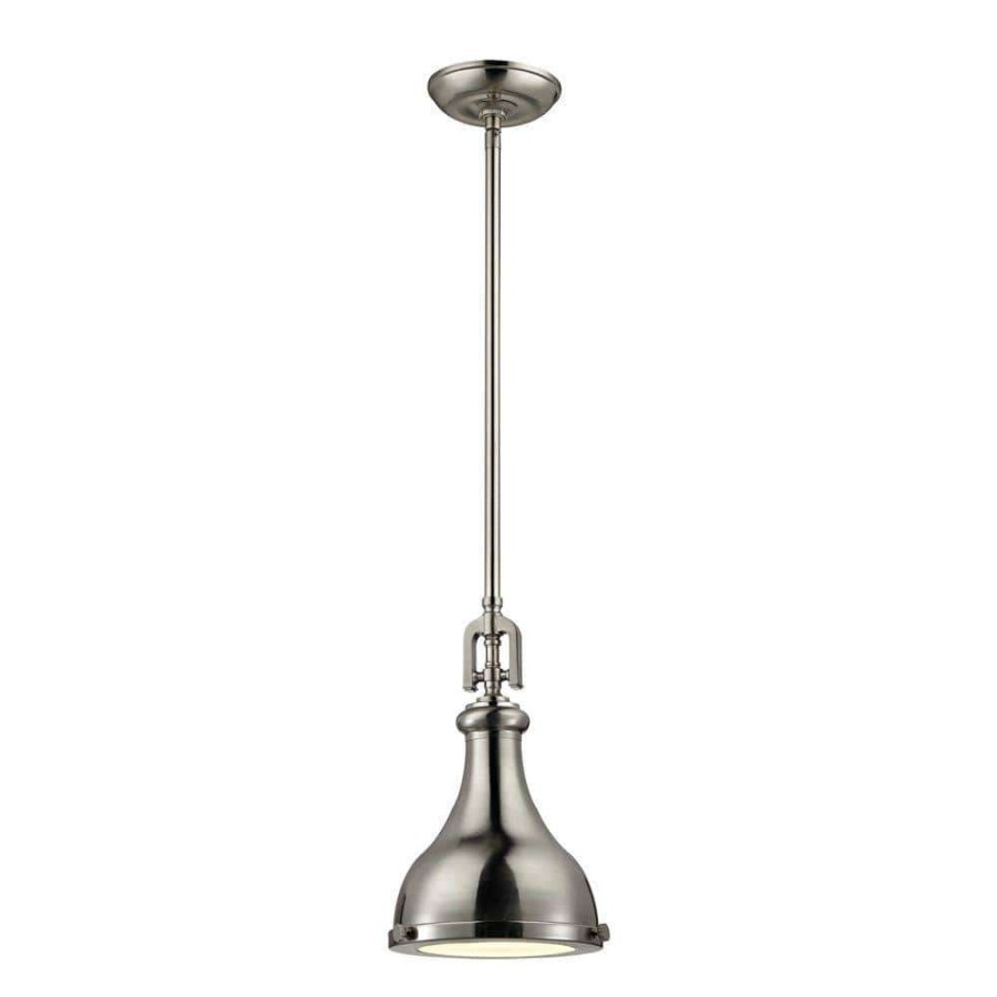 Pendant Lights * | Rutherford 1-Light Brushed Nickel Pendant By Titan Lighting