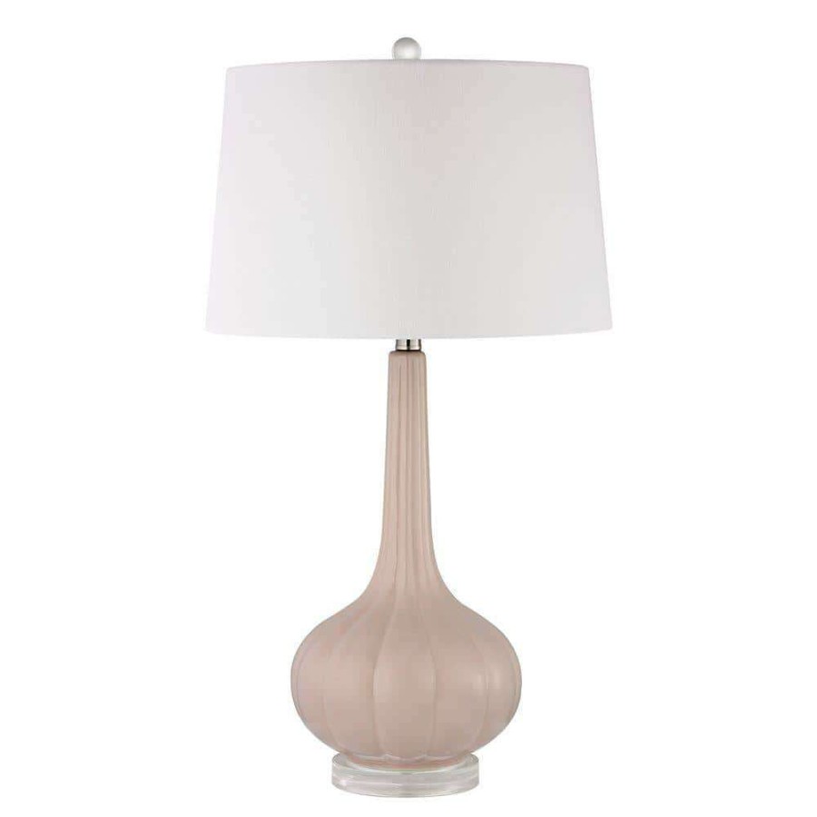 Lamps * | Abbey Lane 30 In. Pastel Pink Ceramic Table Lamp By Titan Lighting