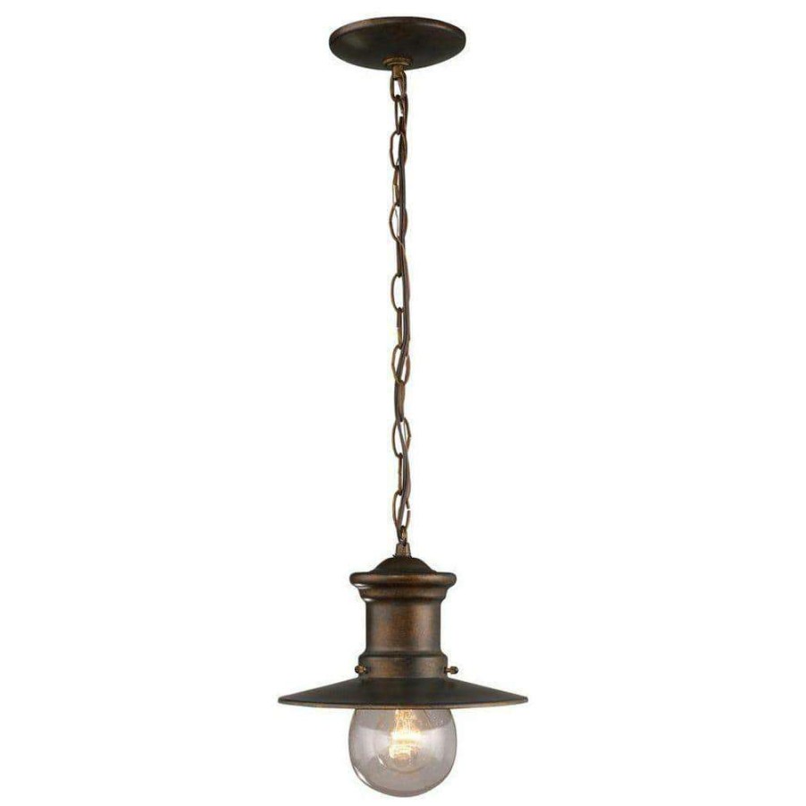 Outdoor Lighting * | Maritime 1-Light Hazelnut Bronze Outdoor Ceiling Mount Light By Titan Lighting