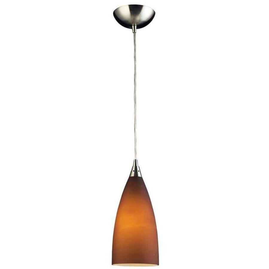 Pendant Lights * | Vesta 1-Light Satin Nickel Ceiling Pendant By Titan Lighting