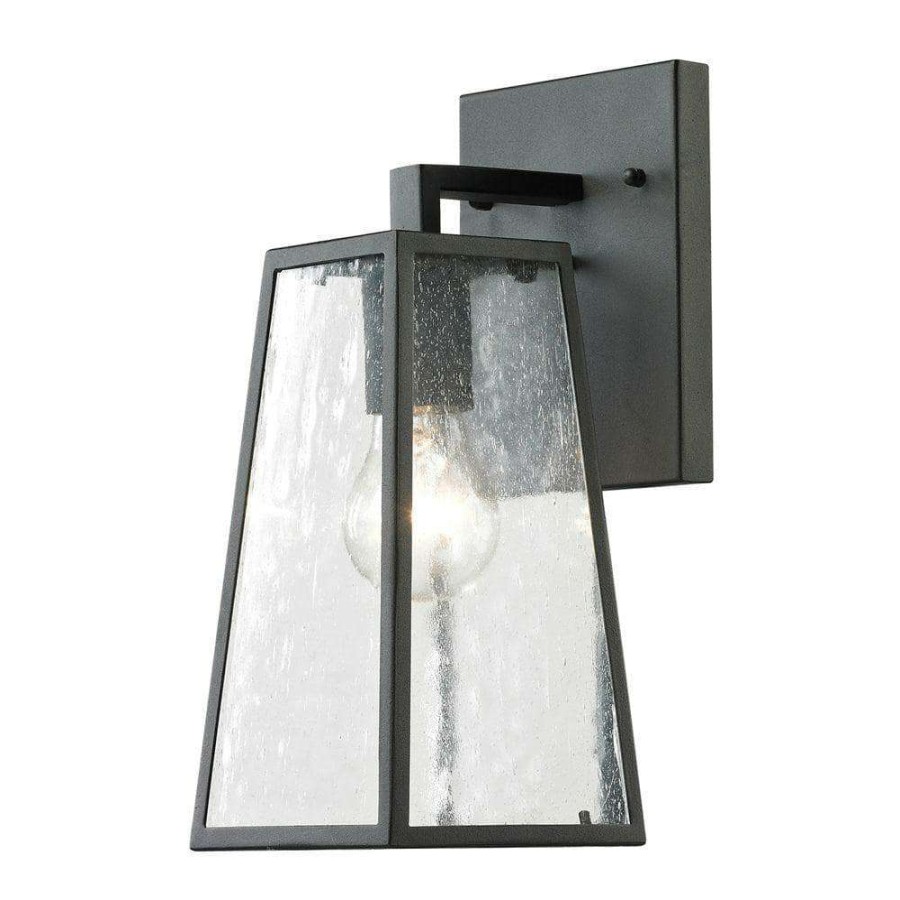 Outdoor Lighting * | Gloucester Collection 1-Light Textured Matte Black Outdoor Wall Lantern Sconce By Titan Lighting