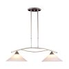 Chandeliers * | Elysburg 2-Light Satin Nickel Island Light With White Marbleized Glass Shades By Titan Lighting