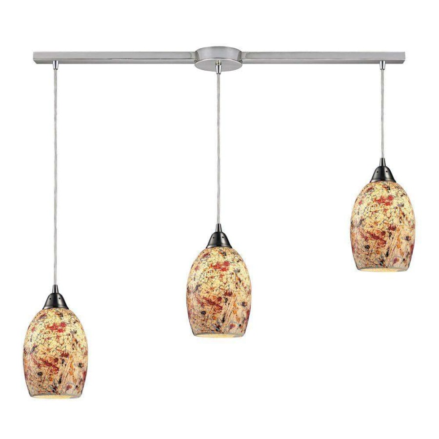 Pendant Lights * | Avalon 3-Light Satin Nickel Ceiling Mount Pendant By Titan Lighting