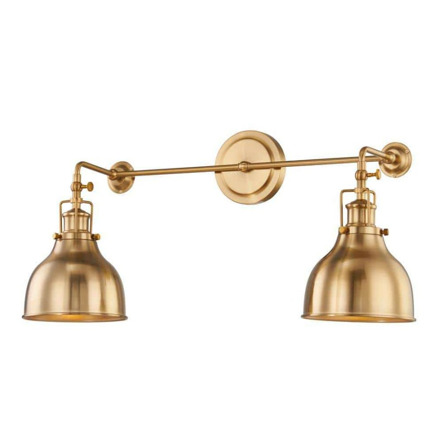 Wall Sconces * | Skillet 2-Light Burnished Brass Wall Sconce By Titan Lighting