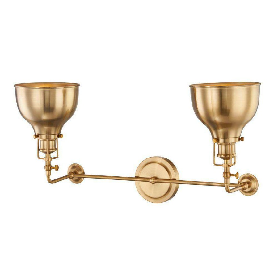 Wall Sconces * | Skillet 2-Light Burnished Brass Wall Sconce By Titan Lighting