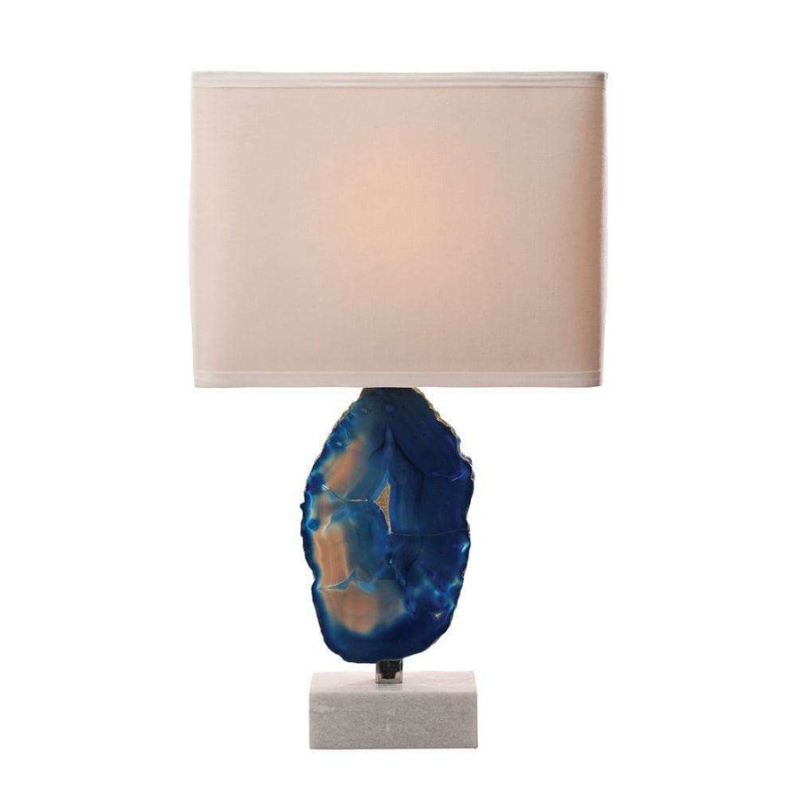 Lamps * | Minoa 28 In. Blue Agate And Marble Table Lamp By Titan Lighting