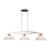 Chandeliers * | Elysburg 3-Light Satin Nickel Island Light With White Marbleized Glass Shades By Titan Lighting