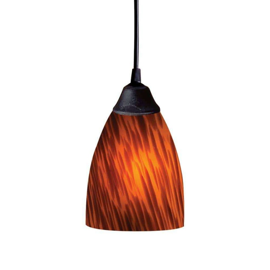 Pendant Lights * | Classico 1-Light Dark Rust Ceiling Mount Pendant By Titan Lighting