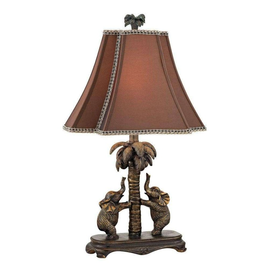 Lamps * | Adamslane 24 In. Bronze Elephant Table Lamp By Titan Lighting