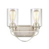 Vanity Lighting * | 12 In. 2 Light Brushed Nickel Vanity Light By Titan Lighting