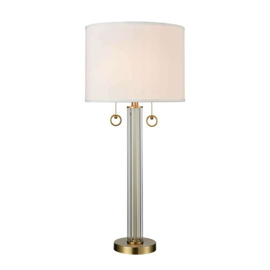 Lamps * | Cannery Row 34 In. Antique Brass Table Lamp By Titan Lighting