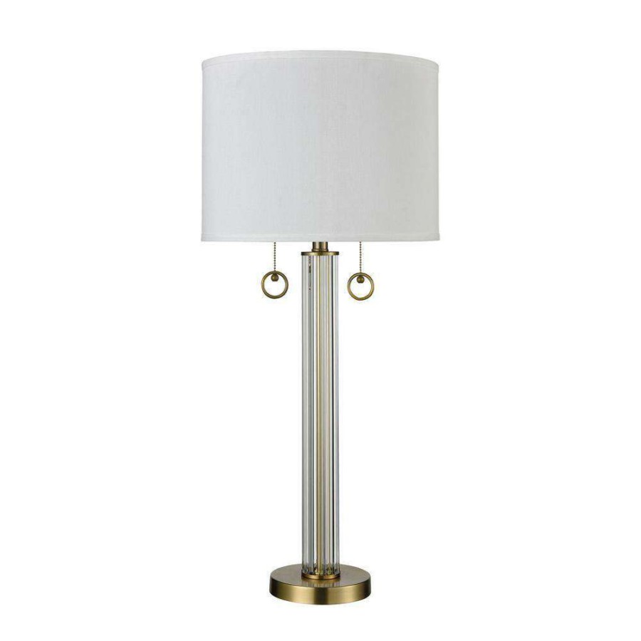 Lamps * | Cannery Row 34 In. Antique Brass Table Lamp By Titan Lighting