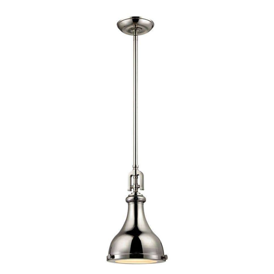 Pendant Lights * | Rutherford 1-Light Polished Nickel Pendant By Titan Lighting